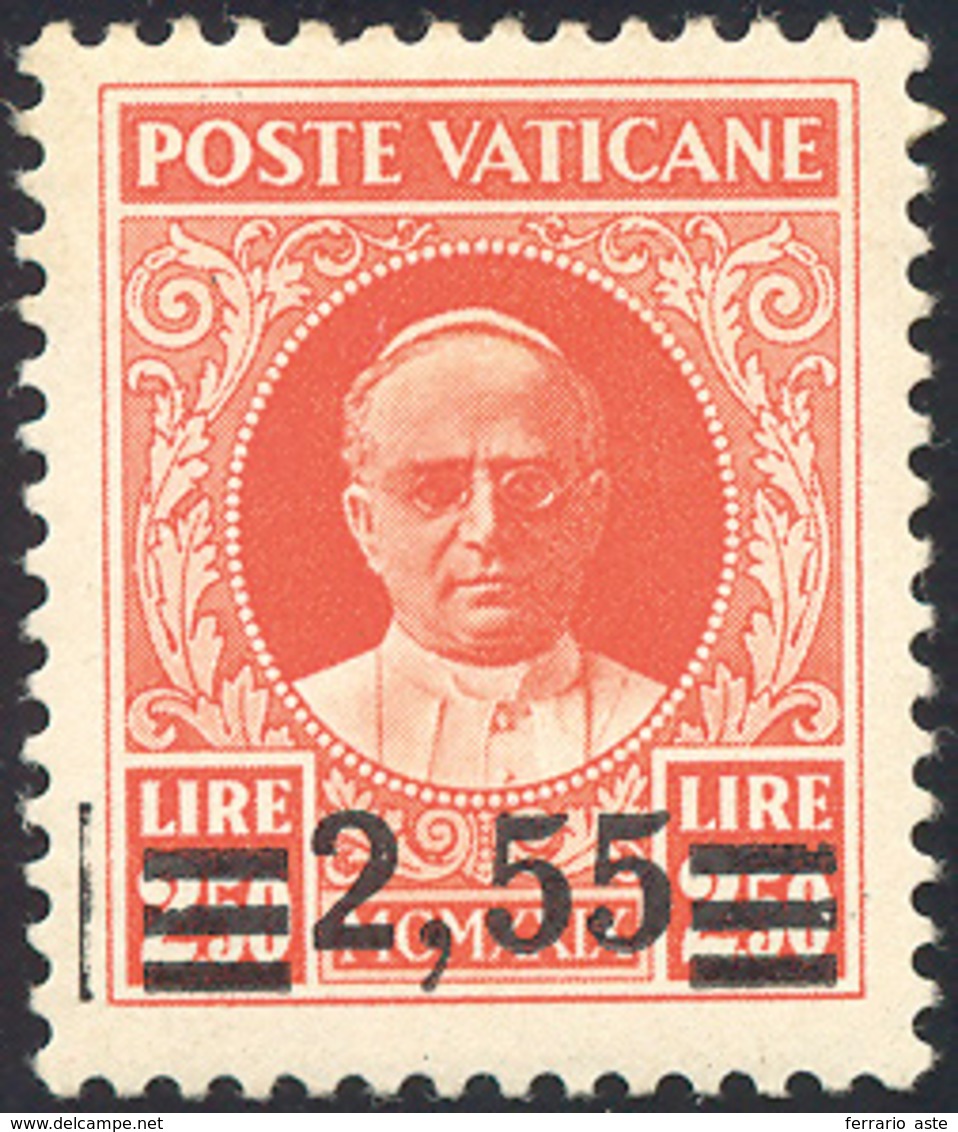 1937 - 2,55 Su 2,50 Lire Provvisoria, II Tiratura, Impronta Di Spazio Tipografico A Sinistra (B38c),... - Autres & Non Classés