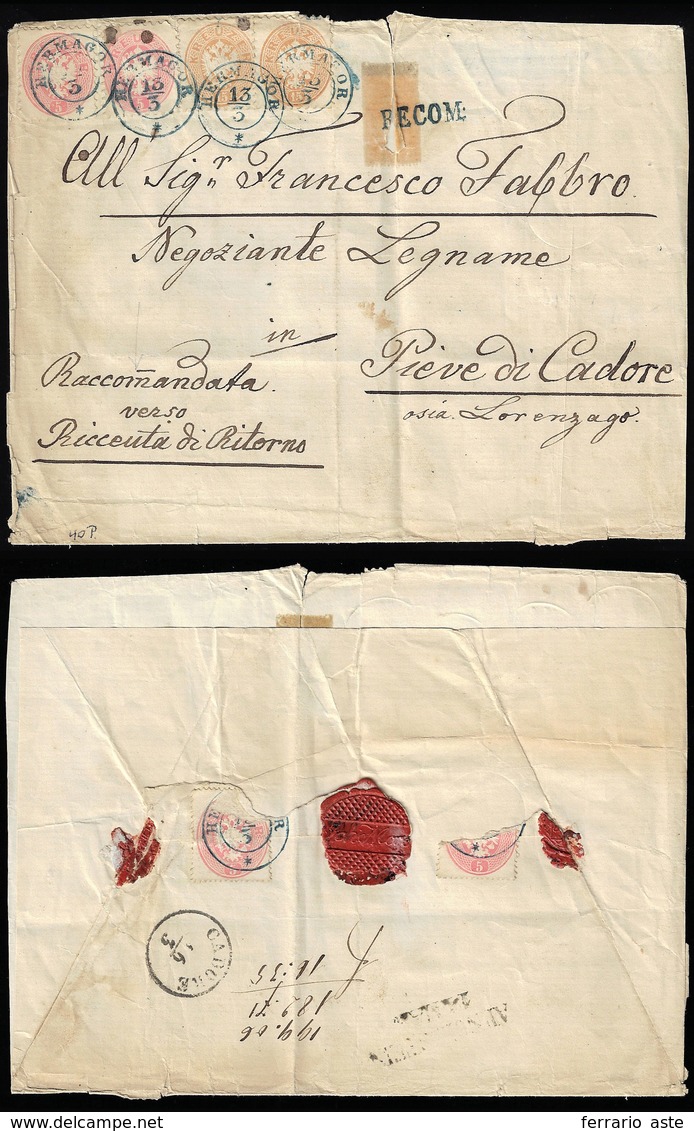 AUSTRIA 1864 - 5 Kr. Rosa, 15 Kr. Bistro, Dent. 9 1/2, Due Esemplari Per Entrambi, Difetti E, Al Ver... - Autres - Europe