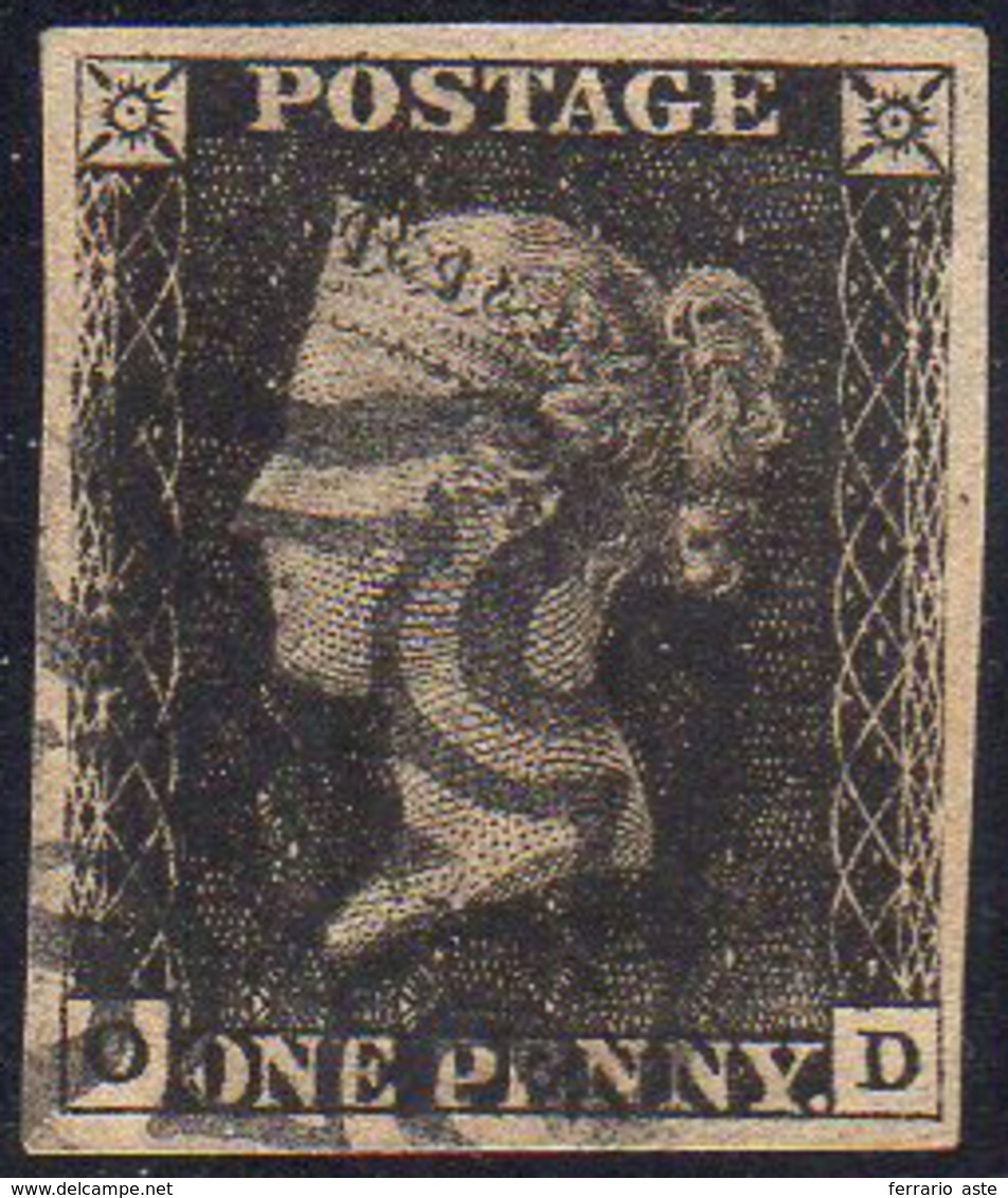 GRAN BRETAGNA 1840 - 1 P. Penny Black (1), Usato, Perfetto. Bello. A.Diena.... - Autres - Europe