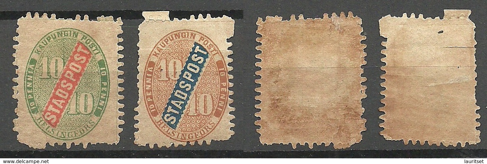 FINLAND HELSINKI 1866/68 Local City Post Stadtpost (*) NB! FAULTS! - Local Post Stamps