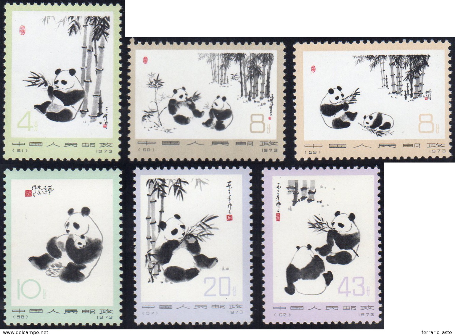 1973 - Panda, Complete Set (Yv.1869/1874,M.1126/1131), O. G., MNH.... - Autres & Non Classés