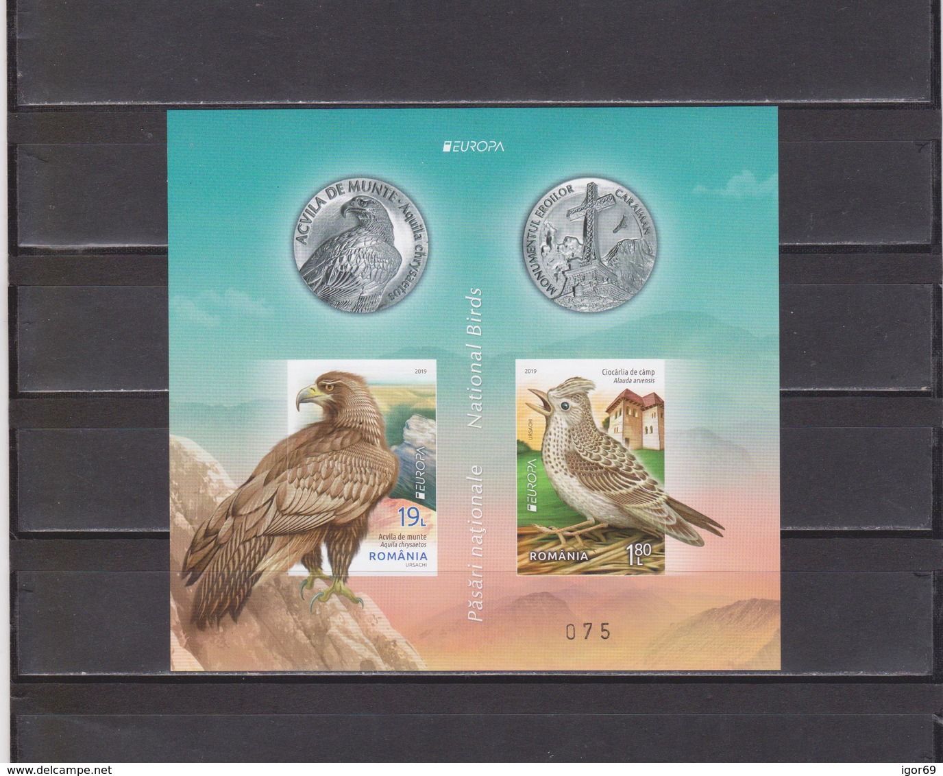 2019 Europa-CEPT Romania Birds Imperforated Sheet From Special Book MNH - 2019