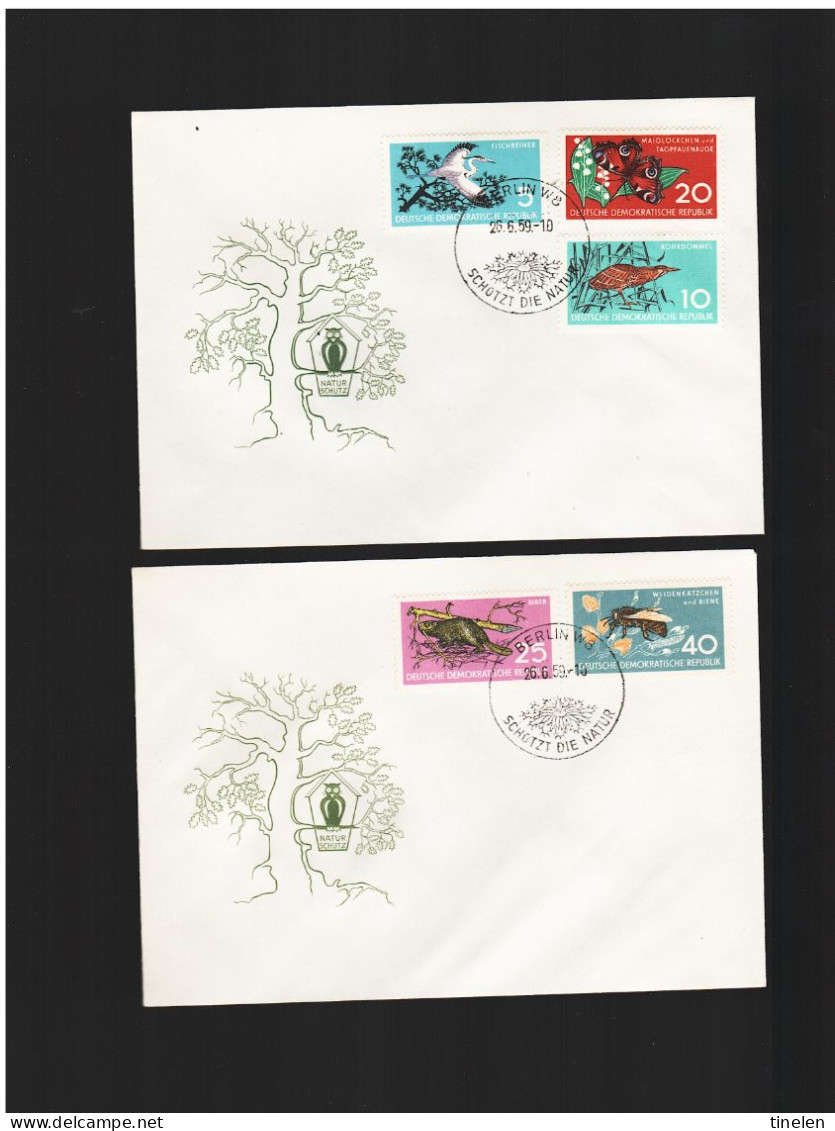 DDR - 26 6 1959 2 FDC NATURSCHUTZ - Altri & Non Classificati