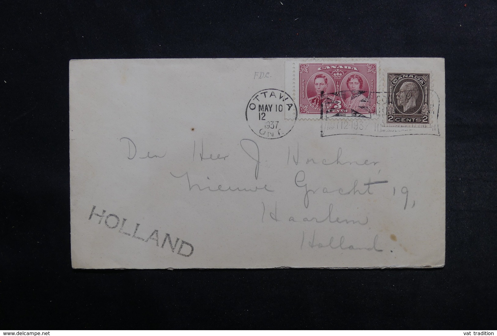 CANADA - Enveloppe De Ottawa Pour Les Pays Bas En 1937 , Affranchissement Plaisant - L 33033 - Briefe U. Dokumente