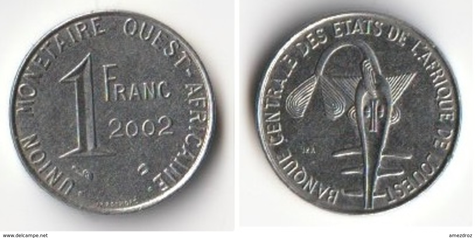 Pièce 1 Franc CFA 2002 Afrique De L'Ouest Origine Cote D'Ivoire (v) - Côte-d'Ivoire