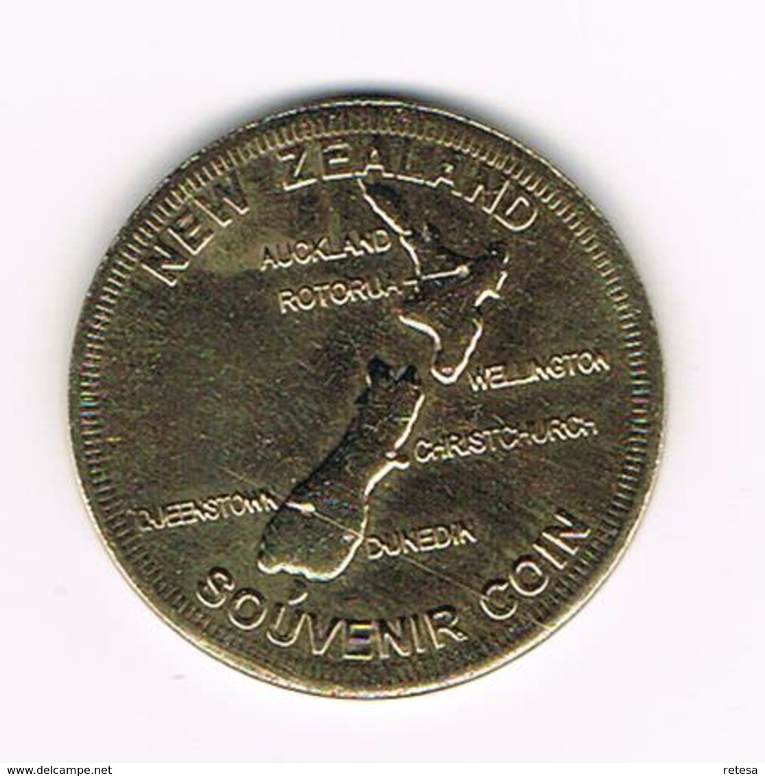 //  NEW ZEALAND  AUCKLAND CITY OF SAILS KYTOWER SOUVENIR COIN - Souvenir-Medaille (elongated Coins)