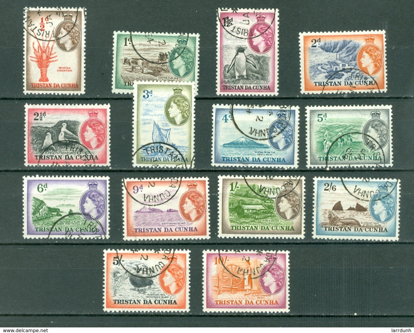 Tristan Da Cunha 14-27 Set Views Wildlife More Cancelled Cat $49 US WYSIWYG 1954 A04s - Tristan Da Cunha