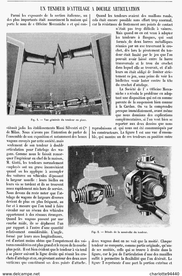 UN TENDEUR D'ATTELAGE A DOUBLE ARTICULATION   1901 - Railway