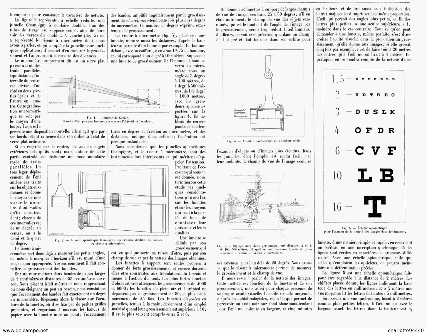 JUMELLES APLANETIQUES CHAMPIGNY Et VISEUR à MICROMETRE   1901 - Sonstige & Ohne Zuordnung