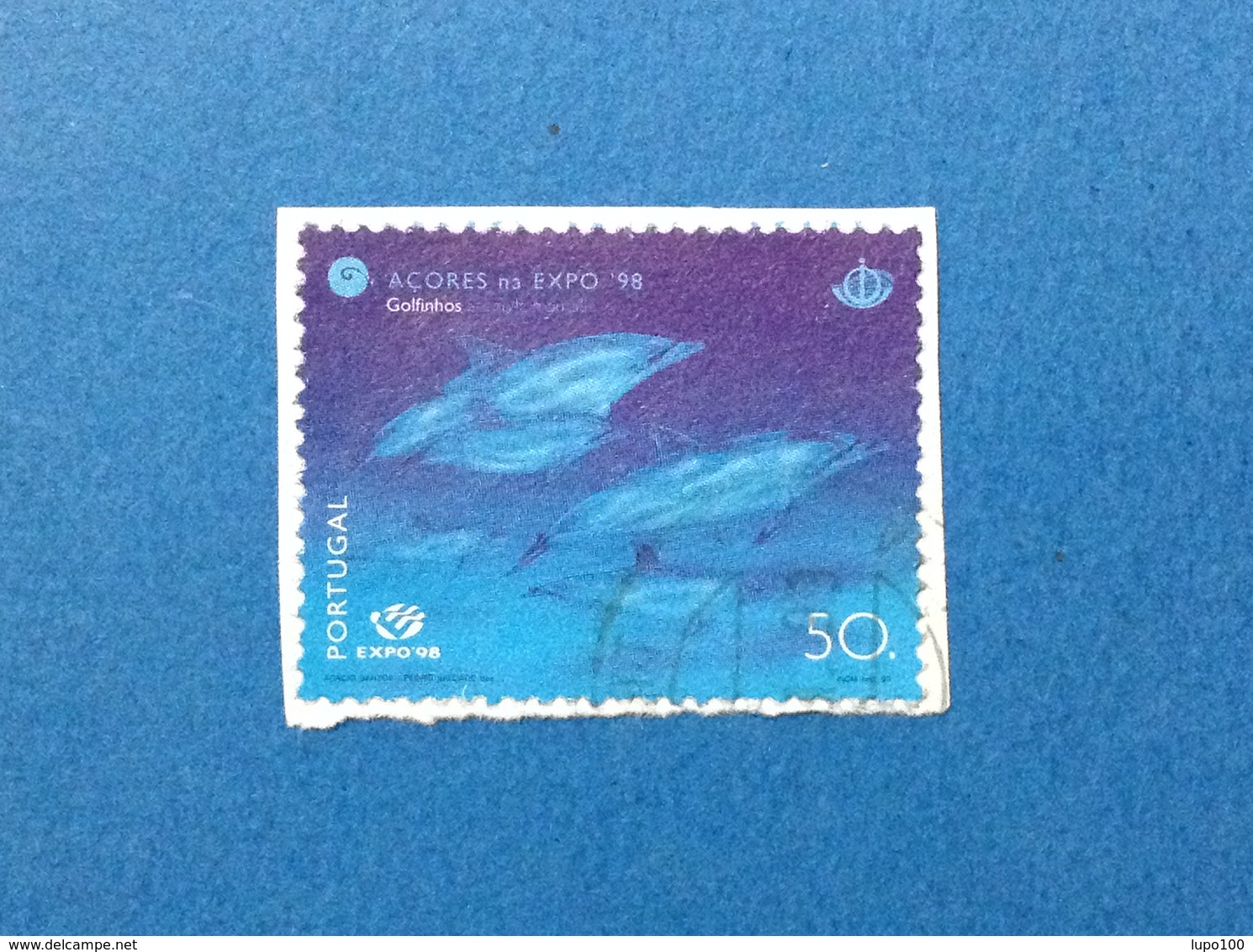 1998 PORTUGAL AZZORRE ACORES DELFINO 50 FRANCOBOLLO USATO STAMP USED - Usati