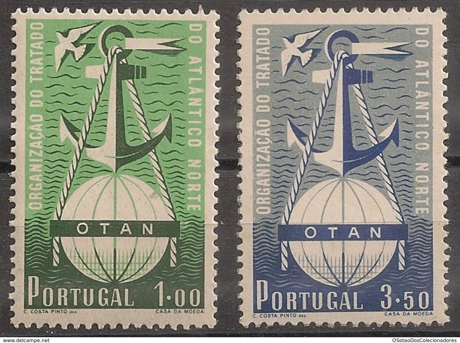 Portugal 1952 - Série Completa 3º Aniversário Da OTAN Europa NATO Afinsa 749 A 750 - Set Complete - Mint MNH**/ Neuf - Neufs