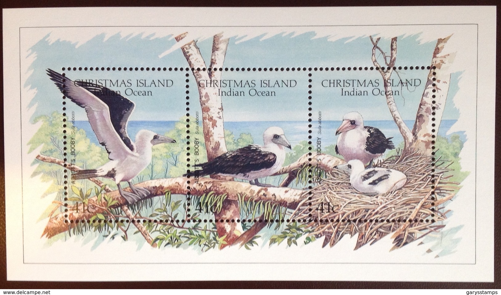 Christmas Island 1990 Abbott's Booby Birds Minisheet MNH - Autres & Non Classés