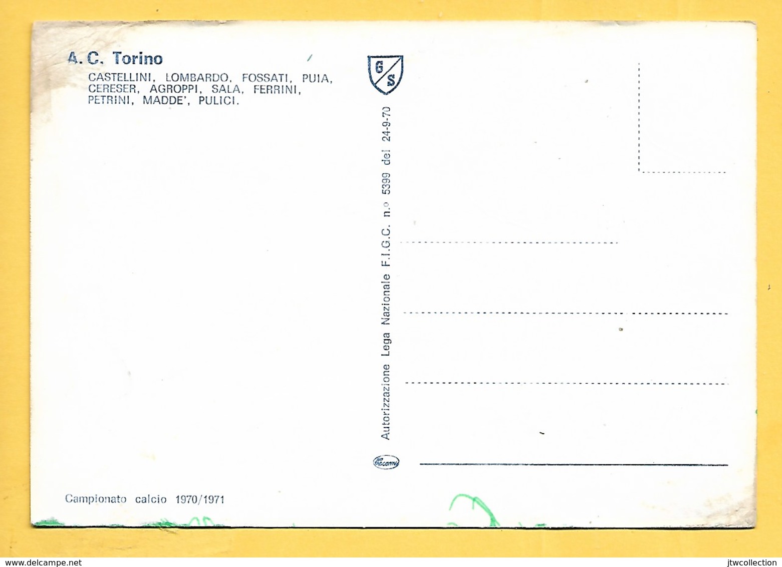 Torino 1970/71 - Non Viaggiata - Calcio