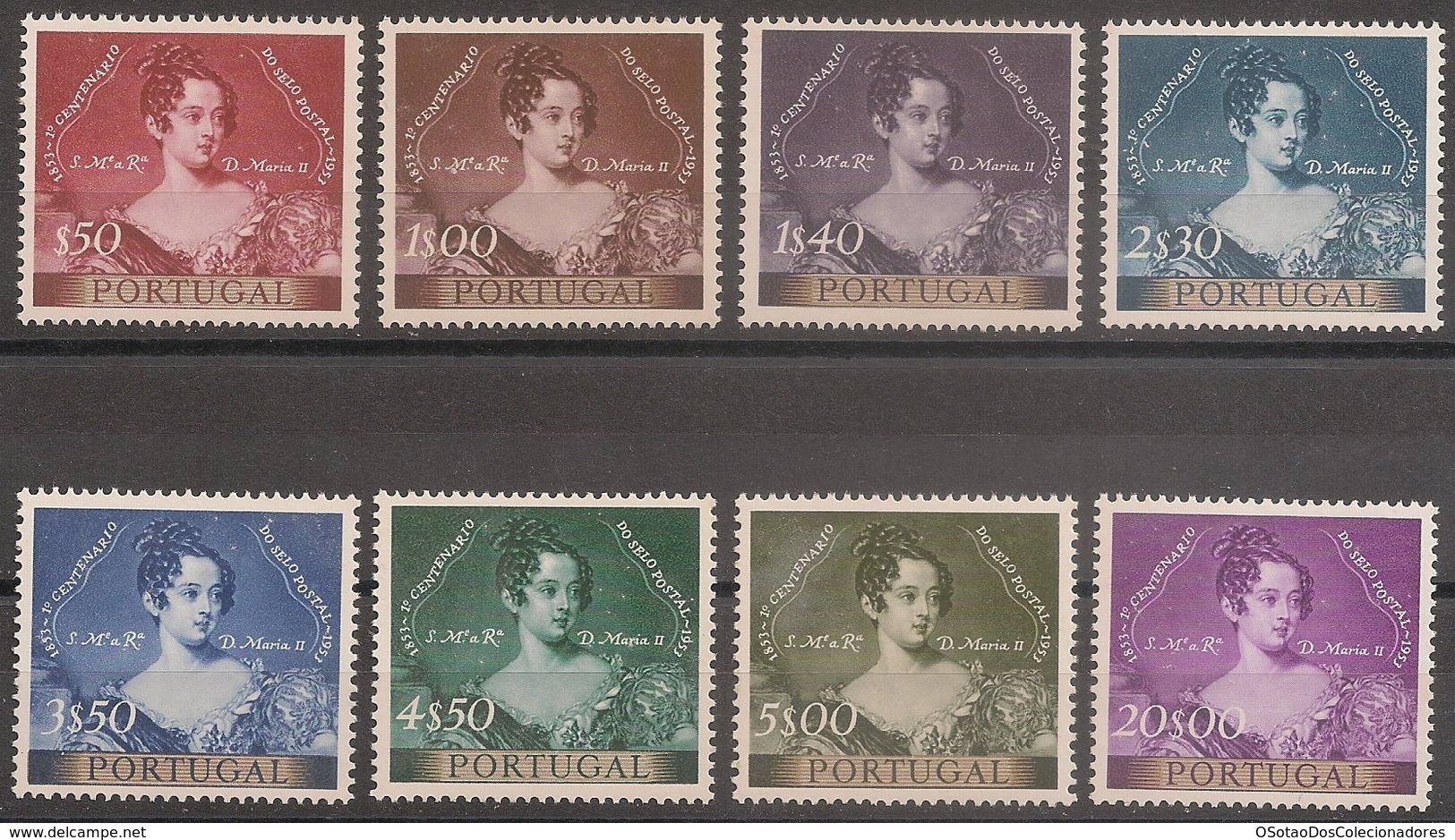 Portugal 1953 - Série Completa Centenário Selo Postal Português Afinsa 786 A 793 - Set Complete - Mint MNH**/ Neuf - Ongebruikt