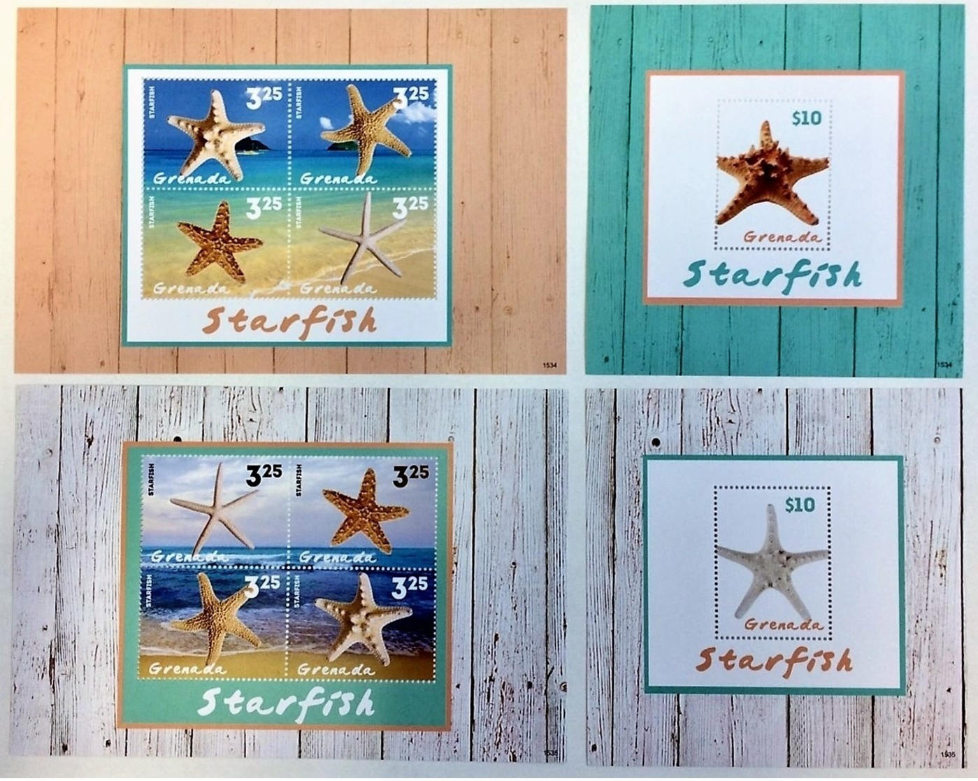 # Grenada 2015**Mi.7182-91  Starfish  MNH  [17II;43] - Meereswelt