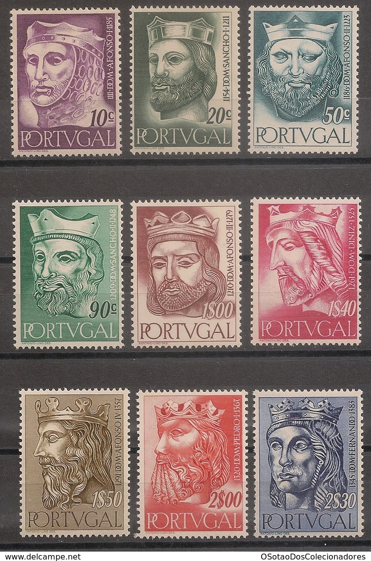 Portugal 1955 - Série Completa Reis De Portugal Da 1ª Dinastia Afinsa 806 A 814 - Set Complete - Mint MNH**/ Neuf - Neufs