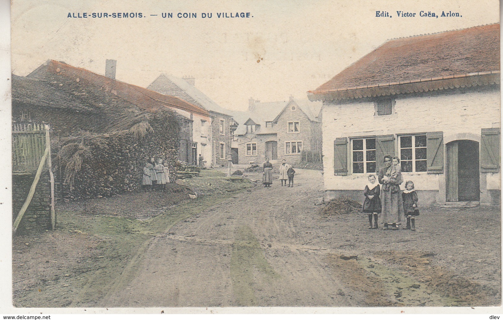 Alle-sur-Semois - Un Coin Du Village - Animé - Carte Colorisée - Edit. Victor Caën, Arlon - Vresse-sur-Semois