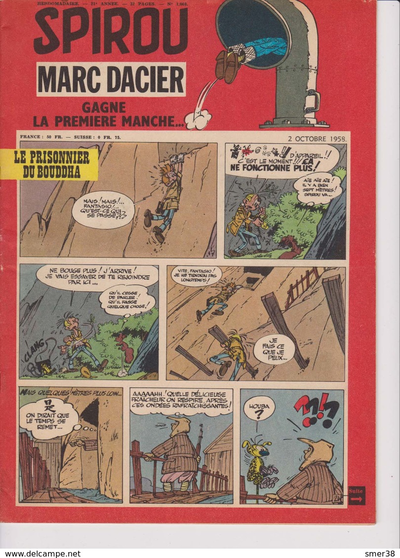 Spirou  N°1068 - 2 Octobre 1958 - Spirou Magazine