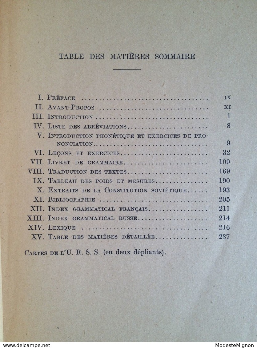 Introduction Au Russe. Mme V. Stoliaroff | R. Chenevard | Librairie Orientaliste Et Américaine. Les Langues De L'Orient - Dictionnaires