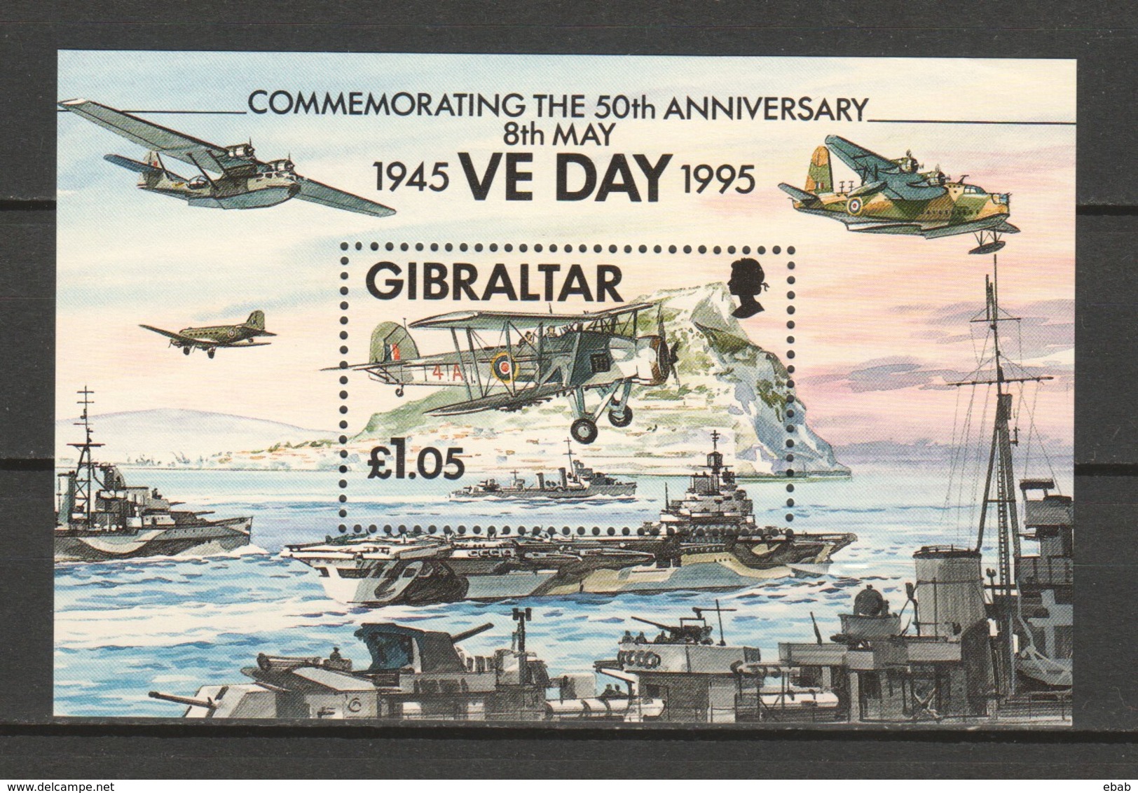 Gibraltar 1995 Mi Block 21 MNH WORLD WAR 2 - AIRPLANE - WO2