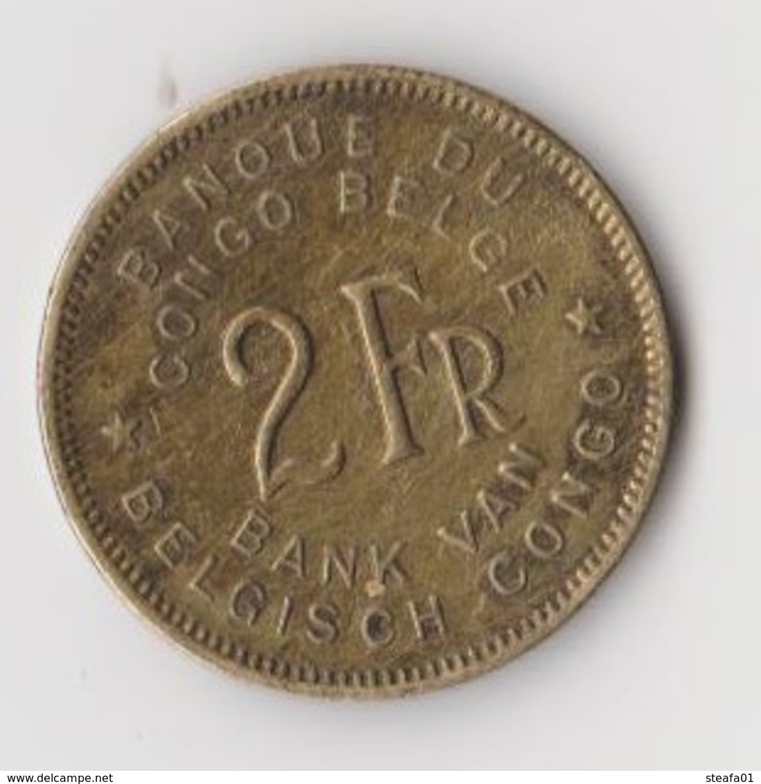 Congo Belge, Belgisch Congo, 2 Frank, 1947 - 1945-1951: Reggenza