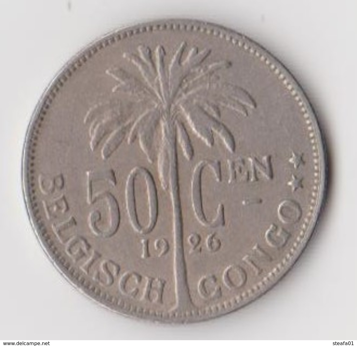 Congo Belge, Belgisch Congo, Albert I, 50 Cent 1926 Nederlandstalig ! - 1910-1934: Albert I