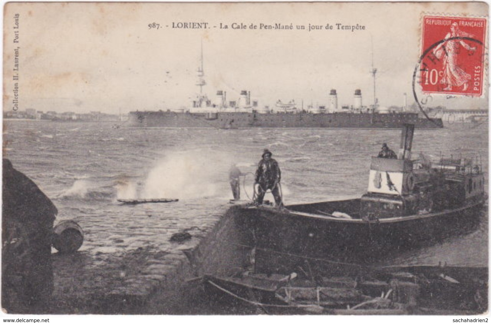 56. LORIENT. La Cale De Pen-Mané Un Jour De Tempête. 987 - Lorient