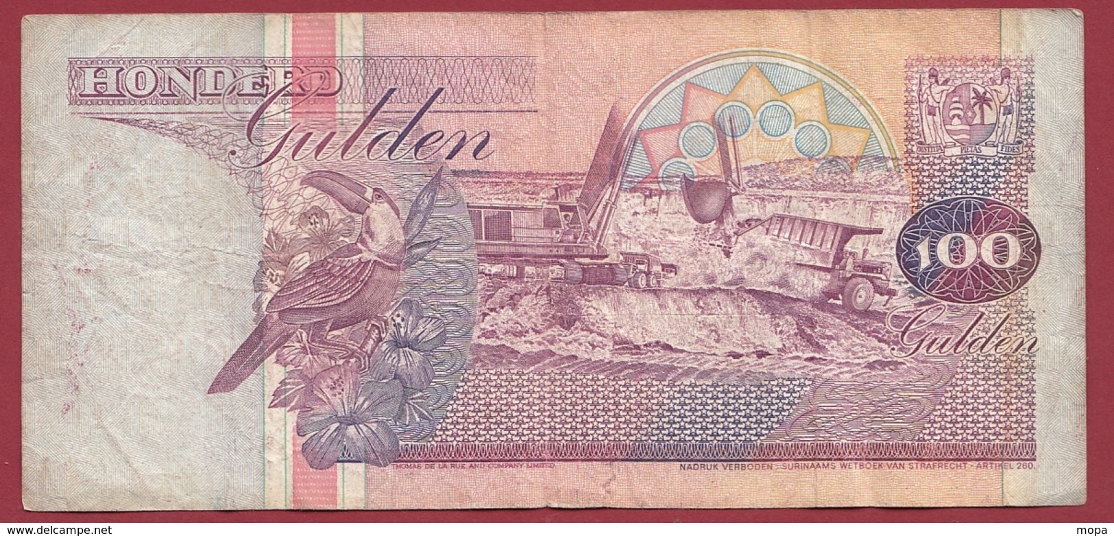 Surinam 100 Gulden  Du 09/07/1991 Dans L 'état - Surinam