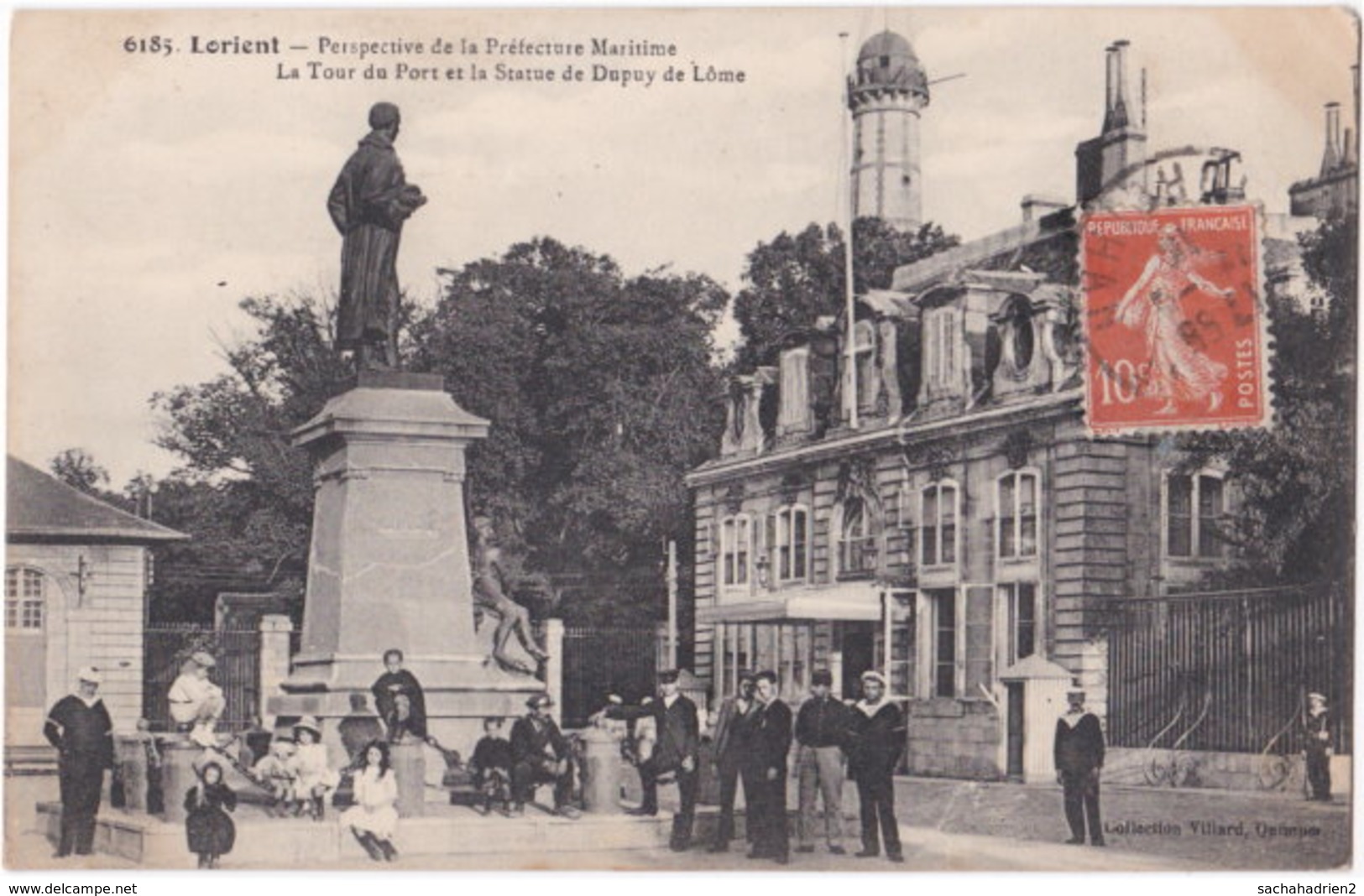 56. LORIENT. Perspective De La Préfecture Maritime. La Tour Du Port Et La Statue De Dupuy De Lôme. 6185 - Lorient