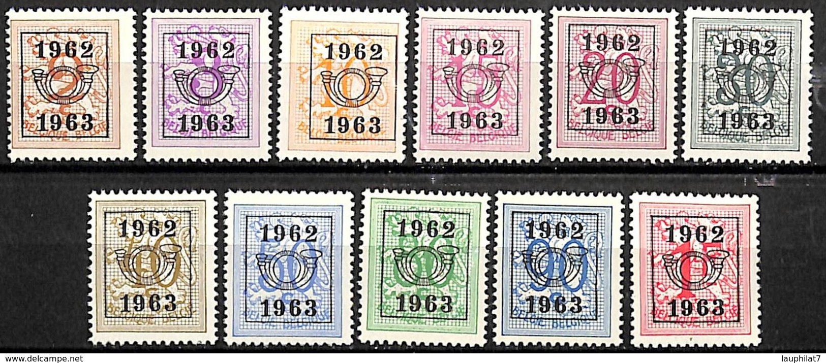 [830208]TB//**/Mnh-c:14e-Belgique 1962-63 - PRE725/35,  Lions, SNC - Tipo 1951-80 (Cifra Su Leone)