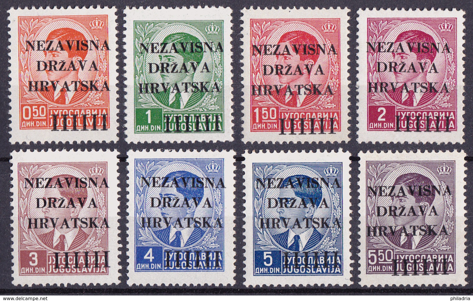 Croatia, Definitives, Overprint, 1941, Michel 1/8, MNH, Very Good Quality - Croatia