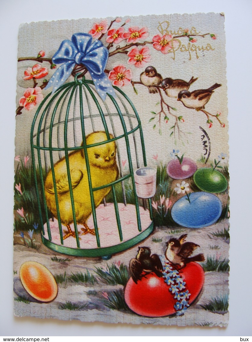 BUONA  PASQUA   JOYEUES  PAQUES     POSTCARD  UNUSED   CONDITION PHOTO FORMATO  GRANDE - Pasen