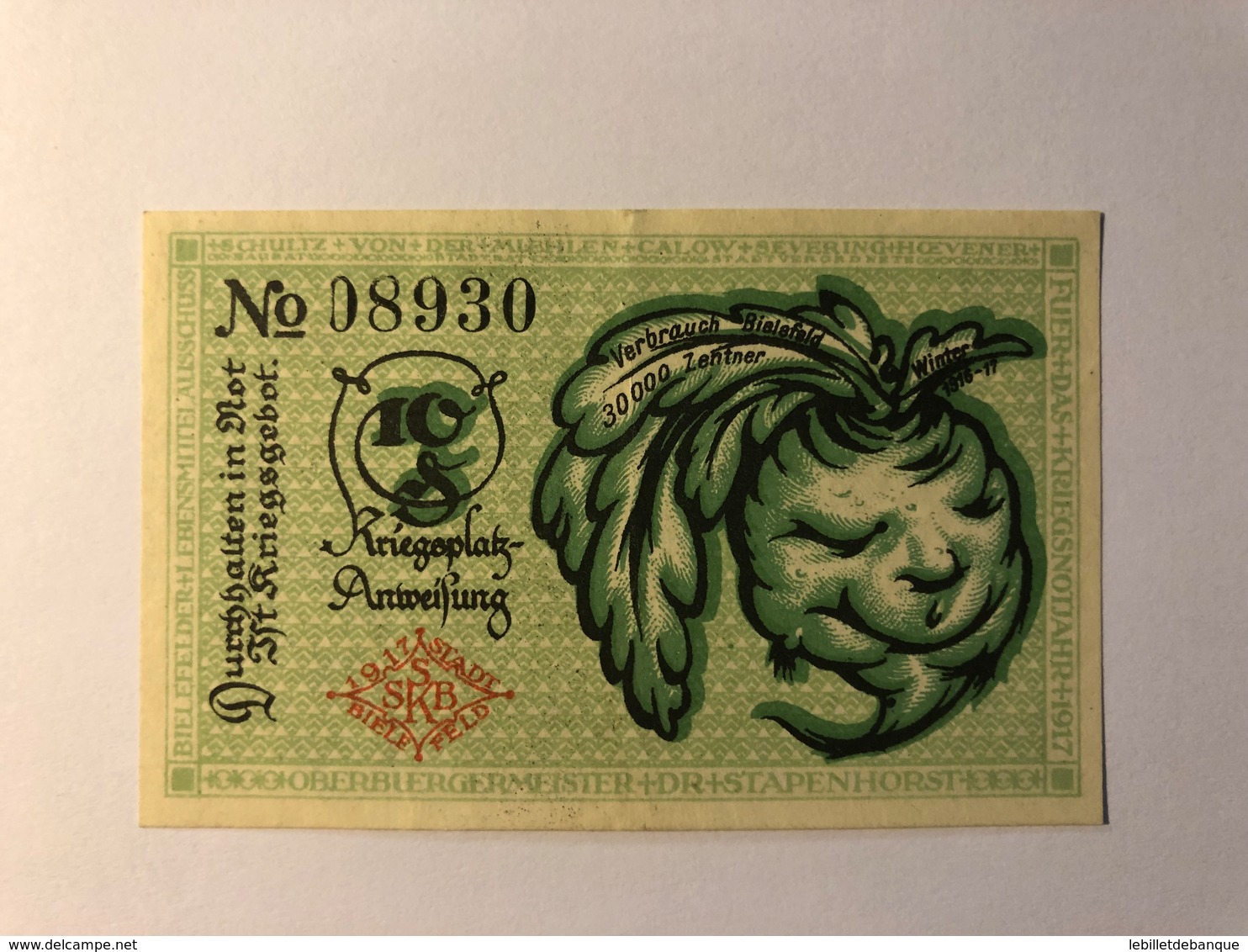 Allemagne Notgeld Bielefeld 10 Pfennig - Collections