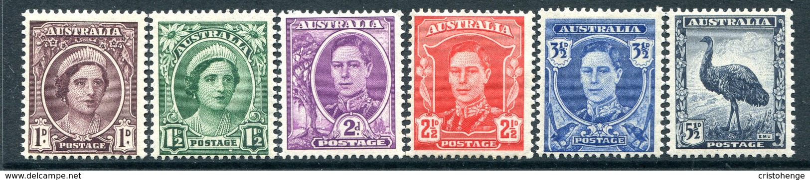 Australia 1942-50 KGVI Definitives Set HM (SG 203-208) - Mint Stamps