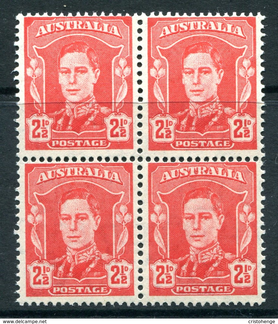 Australia 1942-50 KGVI Definitives - 2½d King George VI Block Of 4 MNH (SG 206) - Mint Stamps