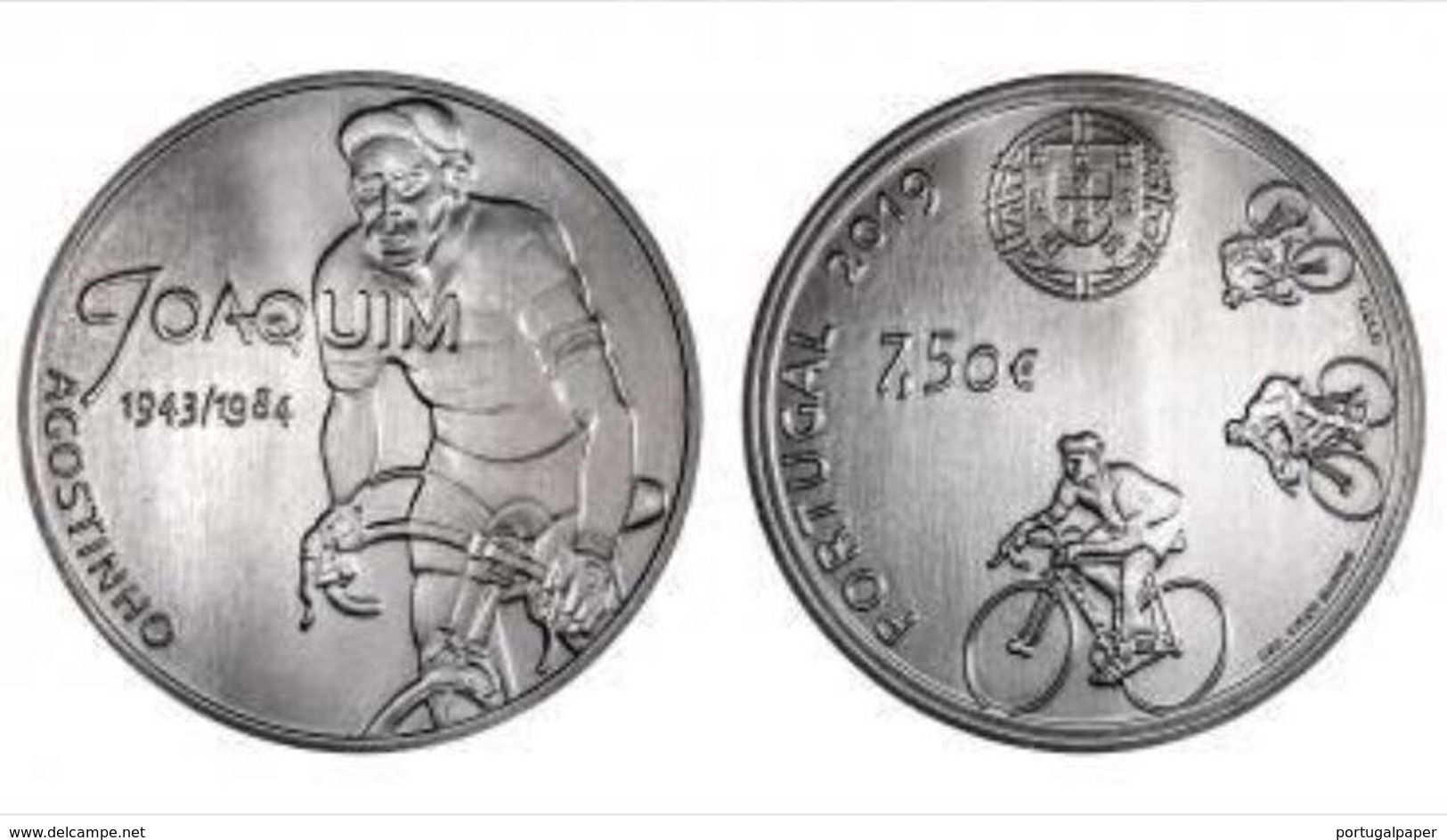 Portugal  7,50euro  Silver  - Desporto Ciclismo Joaquim Agostinho  - 2019  UNC - Portugal