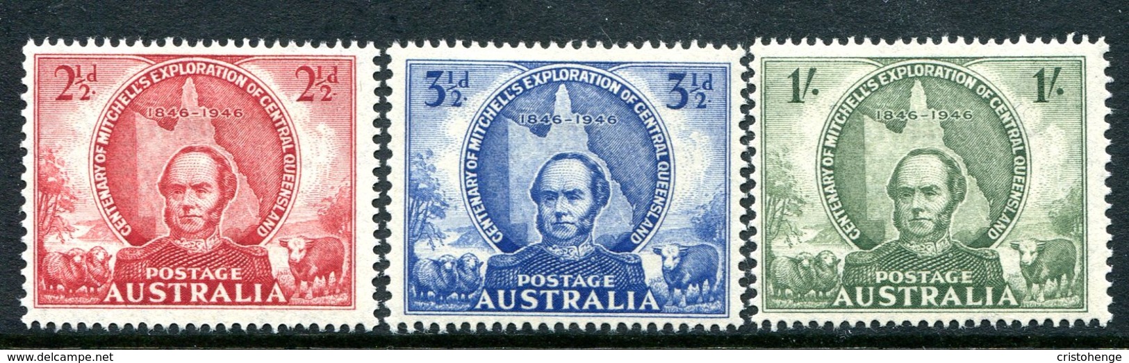 Australia 1946 Centenary Of Mitchell's Exploration Of Central Queensland Set HM (SG 216-218) - Mint Stamps