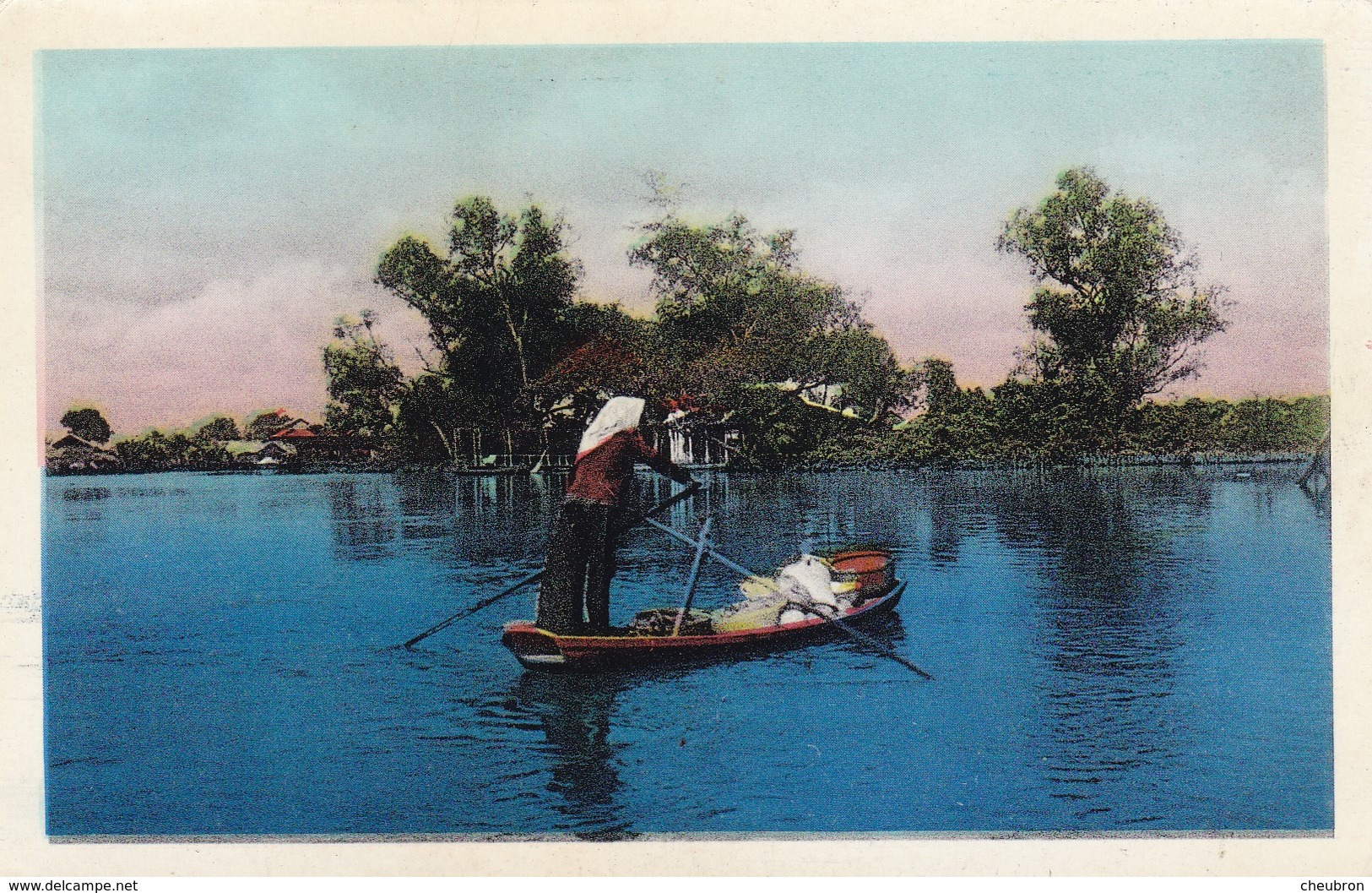 VIET-NAM. SAIGON.( ENVOYÉ DE). RETOUR DU MARCHE. ANNÉE 1955 + TEXTE - Vietnam