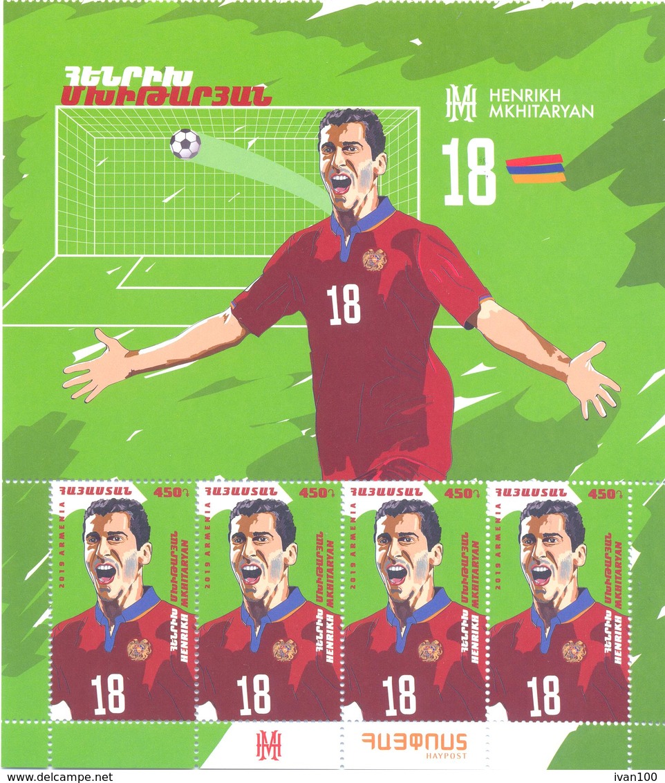 2019.Armenia, Football, Henrikh Mkhitaryan, 4v + Label, Mint/** - Armenia