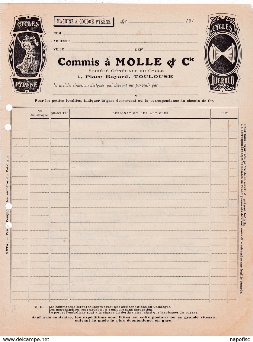 31-Molle & Cie Cycles Pyrène, Cycles Diabolo...Toulouse...(Haute-Garonne)....191? - Transport