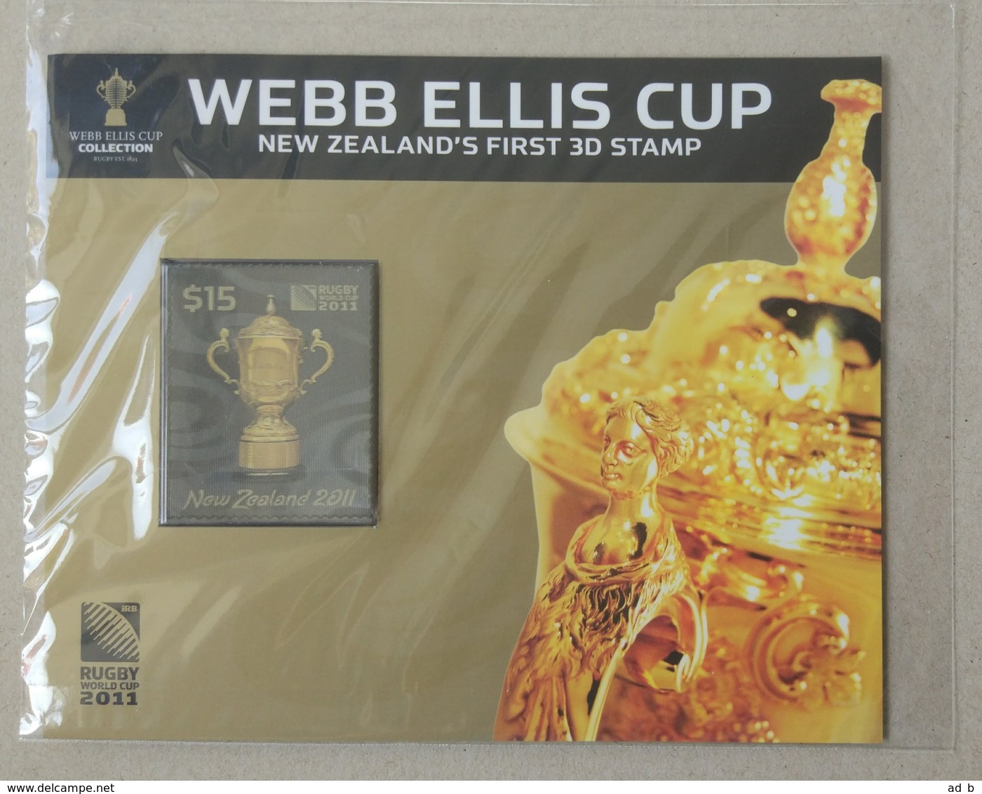 New Zealand 2011. Webb Ellis Cup. 3D Stamp Presentation Pack, MNH - Rugby