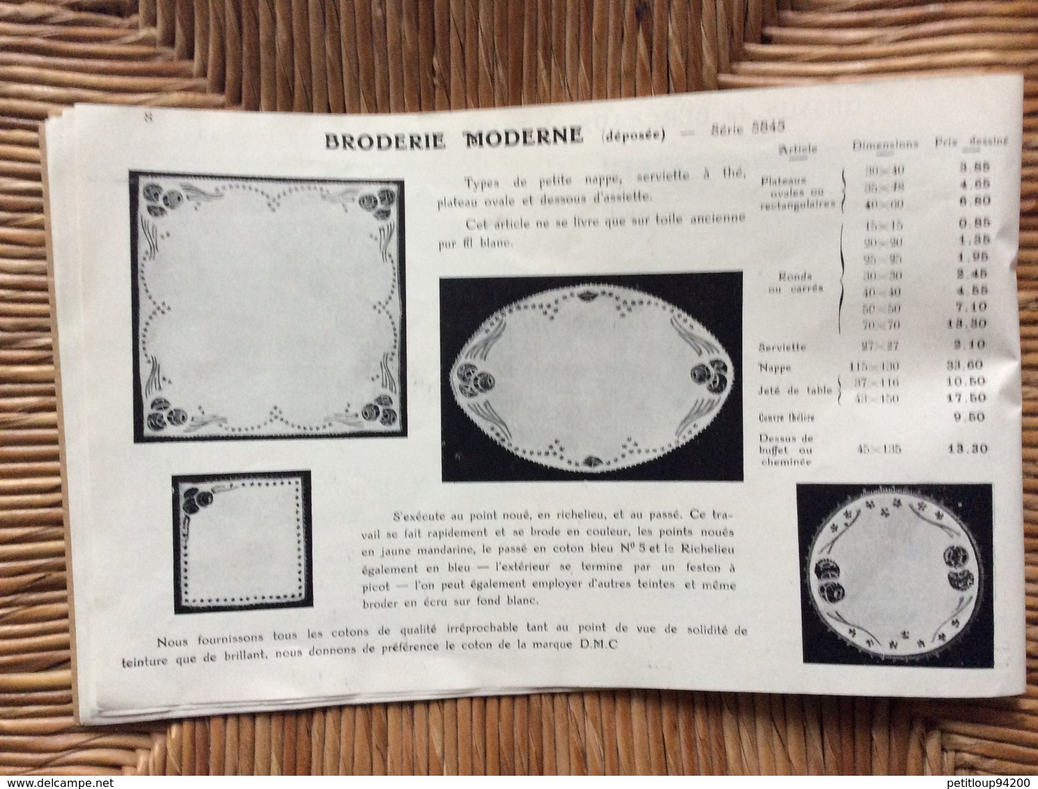 CATALOGUE STEINER FRÈRES  Aux Broderies Parisiennes *BRODERIE *LAYETTE *AMEUBLEMENT *DESSUS DE BERCEAUX et TAIES