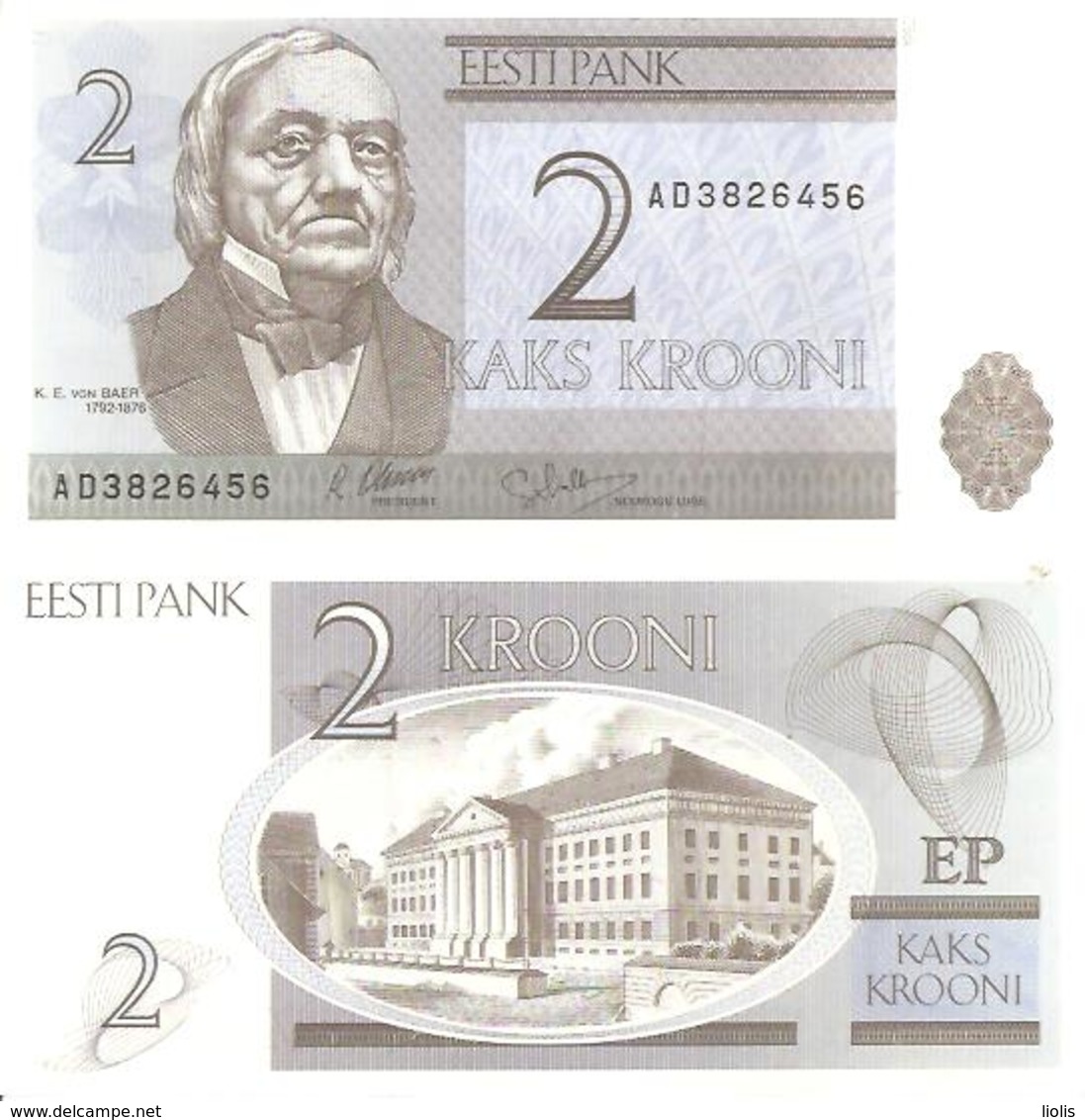 Estonia  P-70  2 Krooni  1992 UNC - Estonie