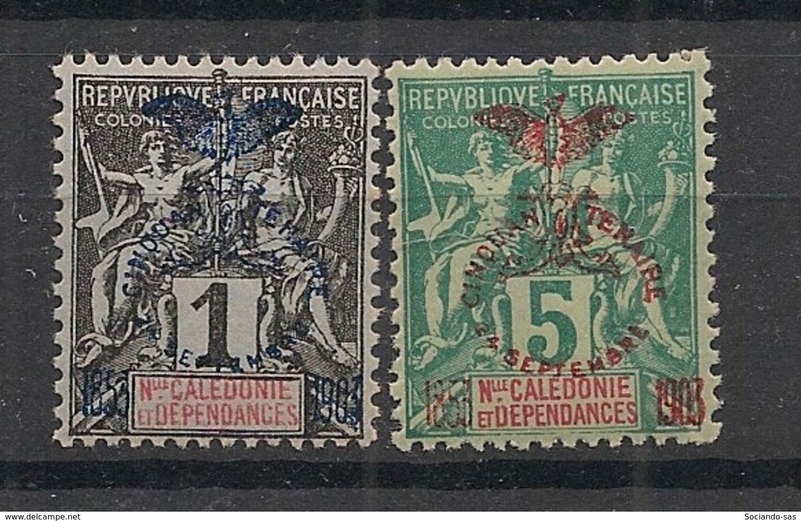 Nouvelle Calédonie - 1903 - N°Yv. 67 Et 70 - 1c Et 5c / Cinquantenaire - Neuf Luxe ** / MNH / Postfrisch - Unused Stamps