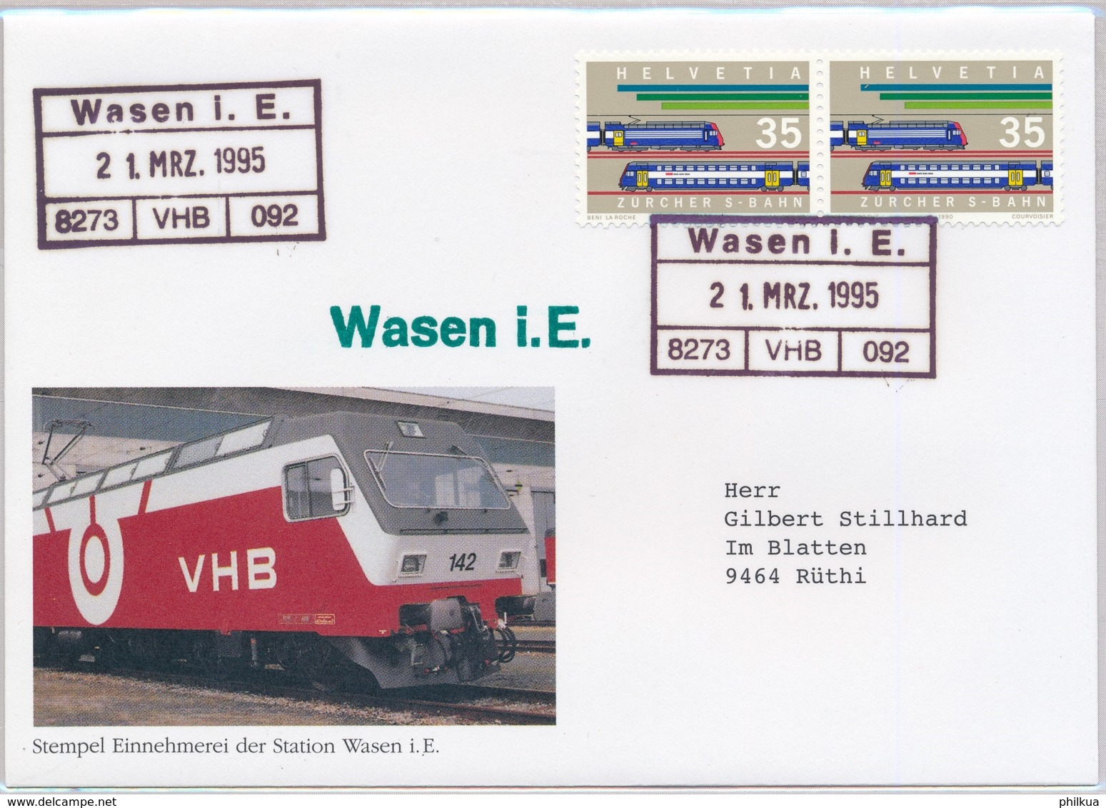 BAHNPOST - EBT/SMB/VHB Stempel Wasen I. E. - Bahnwesen