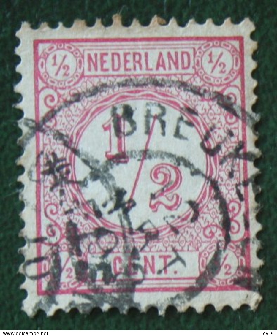 Cijfer Cipher Cifre Cifra Zegel ½ Cent Synthetische Druk NVPH 30b 30 B (Mi 30 B) 1894 Gestempeld /Used NEDERLAND - Gebraucht