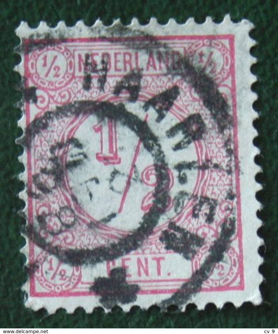 Cijfer Cipher Cifre Cifra Zegel ½ Cent Synthetische Druk NVPH 30b 30 B (Mi 30 B) 1894 Gestempeld /Used NEDERLAND - Gebraucht