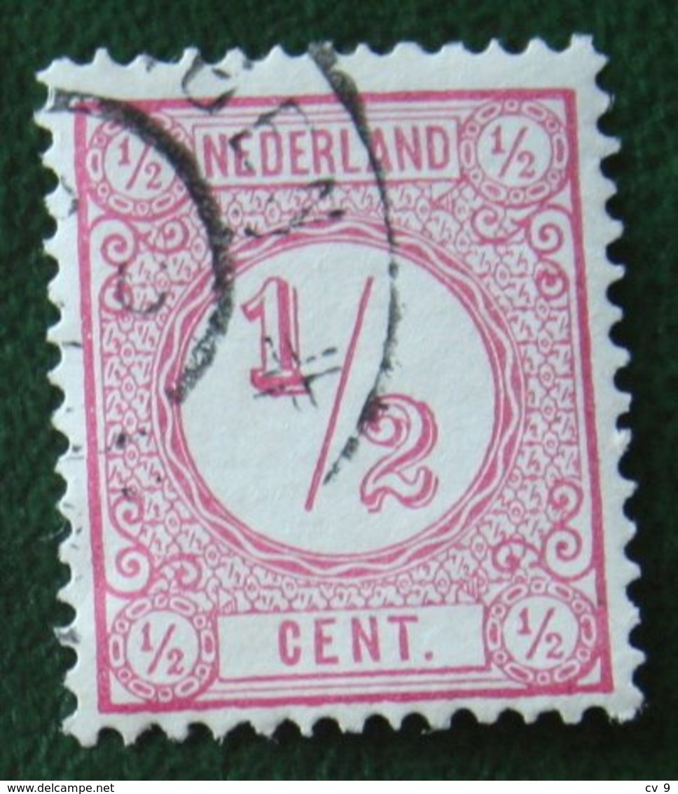 Cijfer Cipher Cifre Cifra Zegel ½ Cent Synthetische Druk NVPH 30b 30 B (Mi 30 B) 1894 Gestempeld /Used NEDERLAND - Gebraucht