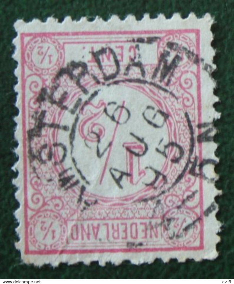 Cijfer Cipher Cifre Cifra Zegel ½ Cent Synthetische Druk NVPH 30b 30 B (Mi 30 B) 1894 Gestempeld /Used NEDERLAND - Gebraucht