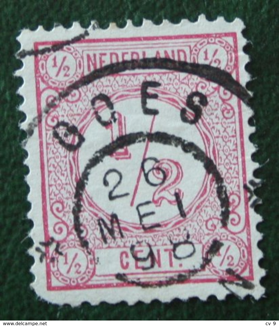 Cijfer Cipher Cifre Cifra Zegel ½ Cent Synthetische Druk NVPH 30b 30 B (Mi 30 B) 1894 Gestempeld /Used NEDERLAND - Gebraucht